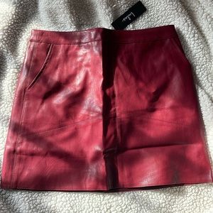 Lulus vegan leather burgundy mini skirt M